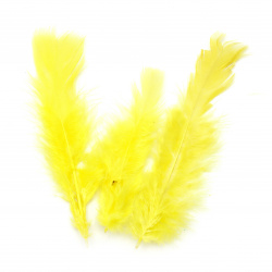 Bright yellow feather for various decoration 120~170x35~40 mm -10 pieces