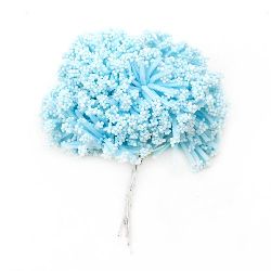 Bouquet bush snow and rubber 85 mm light blue -12 pieces