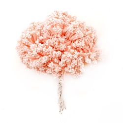 Bouquet bush snow and rubber 85 mm pink light -12 pieces