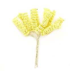 Διακοσμητικό λουλούδι σπιράλ 10x35 mm κίτρινο -12 τεμάχια
