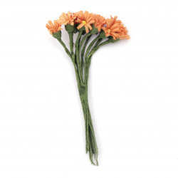 Daisy bouquet artificial flowers for handmade home decoration 12x90 mm orange - 10 pieces
