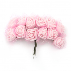 Not Available Online. You can also buy at EM ART stores and at 0884400631 EVA Foam and organza Rose bouquet 25x80 mm with wire stems, color light pink - 12 pieces