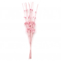 Bouquet twigs flowers and buds organza 210 mm pink -10 pieces