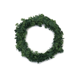 Wire and Textile Wreath, Color: Green - 2.5 Meters