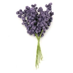 Flower bouquet 15x80x160 mm rubber and wire, purple -10 pieces