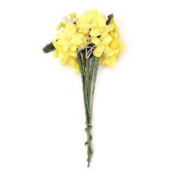 Λουλούδια 20x120 mm σε ματσάκι, κίτρινο -6 τεμάχια