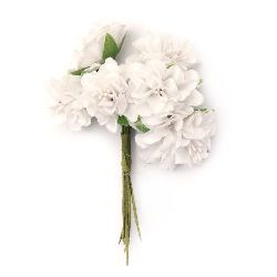 Bouquet Carnation flower with stamens 35x110 mm white - 6 pieces