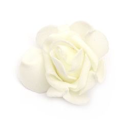 Foam rose 70x45 mm  cream color - 5 pieces