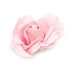Рози от фоам за декорация цвят светло розов 70x45 мм -5 броя