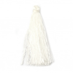 Fabric Tassel 50x5 mm white color - 10 pieces