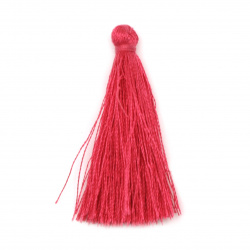 Fabric Tassel 50x5 mm color deep pink - 10 pieces