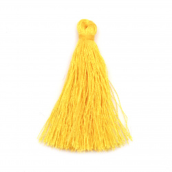 Fabric Tassel 50x5 mm yellow color - 10 pieces