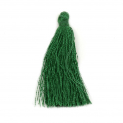 Fabric Tassel 50x5 mm green color - 10 pieces