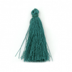 Fabric Tassel 50x5 mm color blue-green - 10 pieces