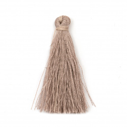 Fabric Tassel 50x5 mm cappuccino color - 10 pieces