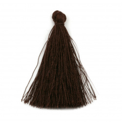 Fabric Tassel 50x5 mm color brown - 10 pieces