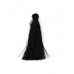 Ciucure textil 50x5 mm culoare negru -10 bucăți