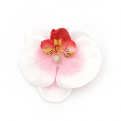 Floare orhidee 70 mm cu boboc pentru montare  culoare alb, roz -5 bucăți