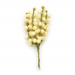 Flower twig styrofoam 20x150 mm color yellow -5 pieces
