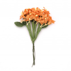 Bouquet of orange artificial flowers for decoration 20x120 mm - 6 pieces
