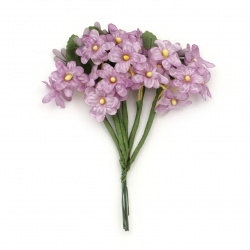 Bouquet of purple artificial flowers for decoration 20x120 mm - 6 pieces