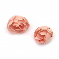 Floare trandafir 30 mm cu boboc pentru montare pudra roz -10 bucati