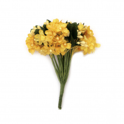 Flower Bouquet 20x120 mm color Yellow - 12 pieces