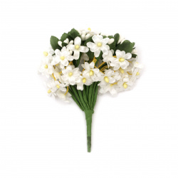 Λουλούδια ματσάκι 20x120 mm λευκό -12 τεμάχια