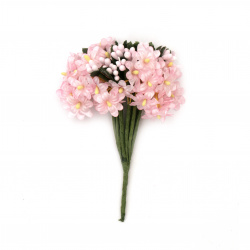 Букет розови цветя 20x120 мм -12 броя