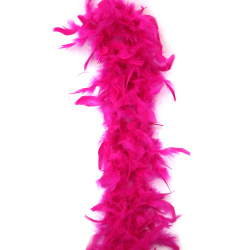 Boa elegantă din pene de marabu, 180 cm – culoare fucsia, perfectă pentru ținute de petrecere, costume de scenă și accesorii de modă