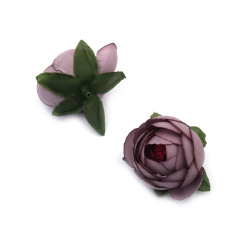 Floare  bujor 45 mm cu tulpină pentru instalare culoare violet - 5 buc