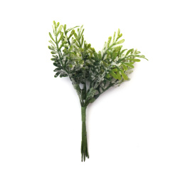 Artificial Branches for Decoration wit Snow, 120x30 mm, Green Color - 6 pieces