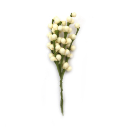 Styrofoam Flowers on a Twig, Light Yellow Color, 20x150 mm - 5 pieces