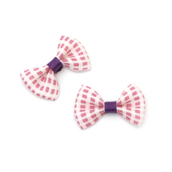 Decorative Ribbon Bow / 40 mm /  Purple-Pink Square - 10 pieces