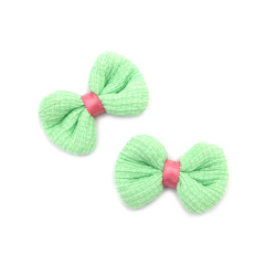 Decorative Fabric Bow / 50x30 mm / Light Green - 2 pieces