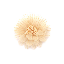 Floare din tul 65 mm ecru - 2 buc