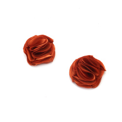 Satin Flower / 35 mm / Copper Color - 2 pieces