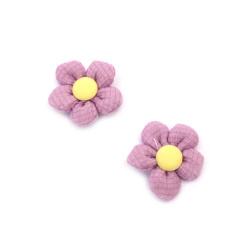 Fabric Flower / 35 mm / Purple - 2 pieces