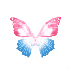 Organza fluture pentru decor 100x80 mm culoare roz, albastru - 5 buc