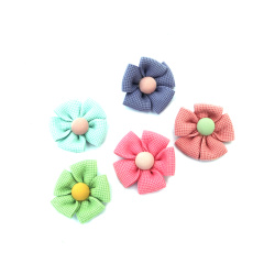 Textile Flower, 45 mm, Mixed Colors - Set of 5