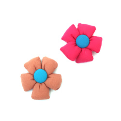 Textile Flower, 70 mm, Mixed Colors - Set of 2