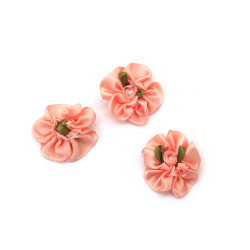 Floare 30 mm cu culoarea piersicii perlate - 10 bucăți