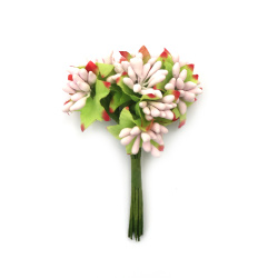 Λουλούδια σε ματσάκι από χαρτί και σύρμα χρώμα απαλό ροζ 80 mm - 10 τεμάχια