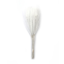 Artificial Feather Branch 180 mm, White Color - 10 pieces
