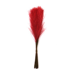 Artificial Feather Branch 180 mm, Red Color - 10 pieces