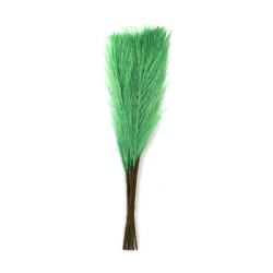Artificial Feather Branch 180 mm, Green Color - 10 pieces