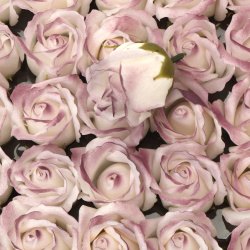 Soap-Scented Rose, White and Pink Lavender Melange Color, 50 mm