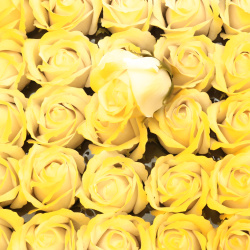 Soap-Scented Rose, White and Yellow Melange Color, 50 mm