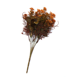 Bouquet Plant for Decoration, 330 mm, Color: Yellow, Green and Brown - 5 Stems 