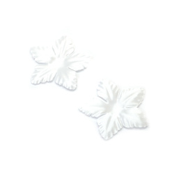 Floare textilă pentru decor 65 mm culoare alb - 5 grame ~25 bucăți